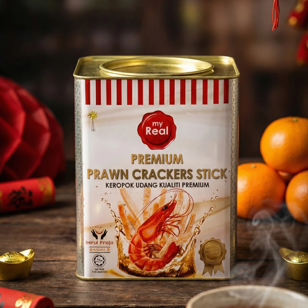 myReal Premium Prawn Crackers Stick 320g (Tins)
